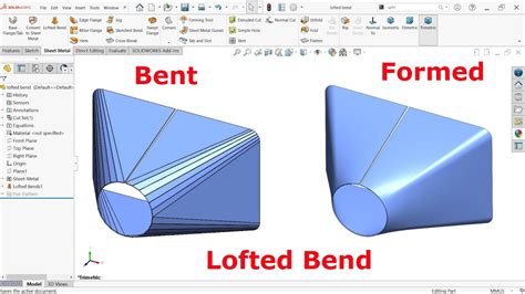 sheet metal lofted bend solidworks|solidworks sheet metal round bend.